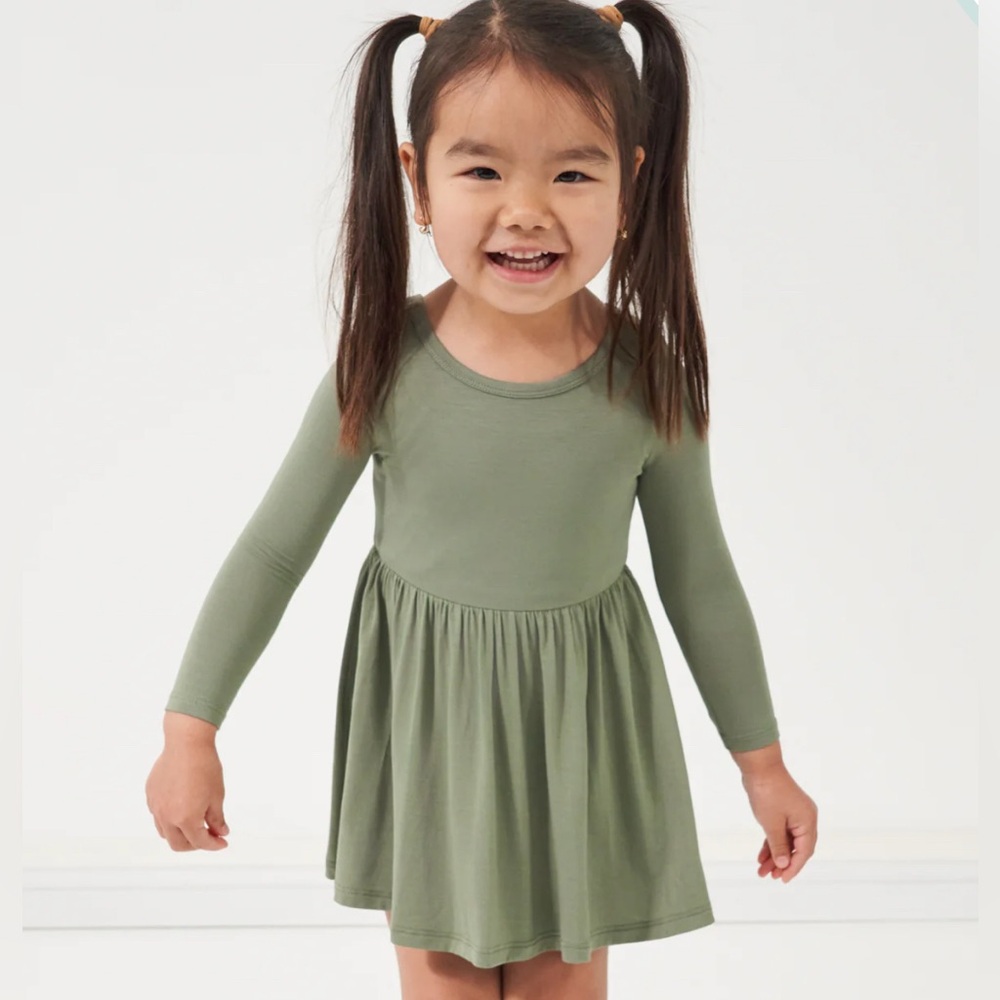 Little Sleepies Moss Twirl Dress with Bodysuit - 3-6 months